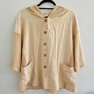 Easel button down hooded shirt